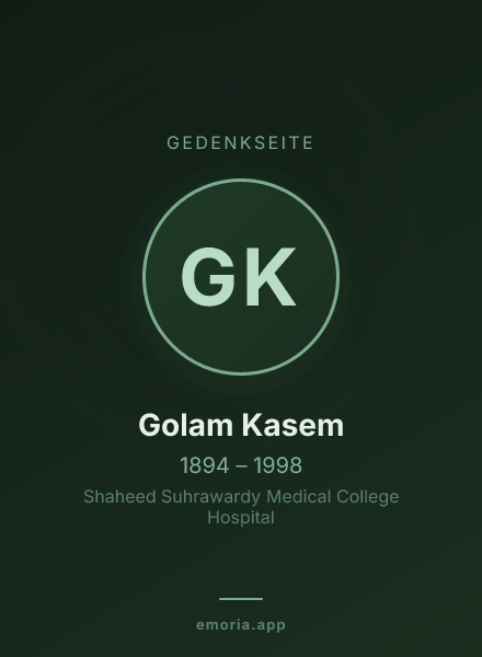Gedenkportrait von Golam Kasem