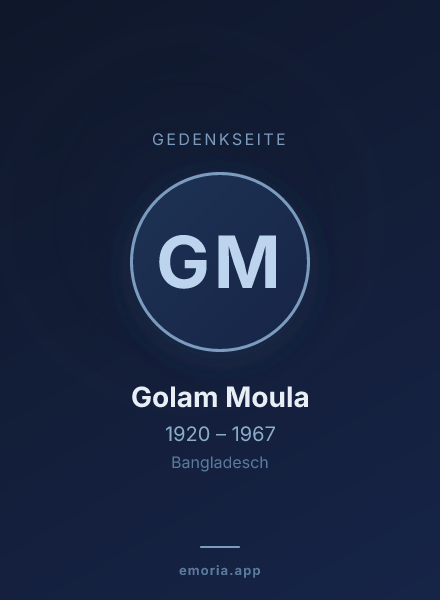 Gedenkportrait von Golam Moula