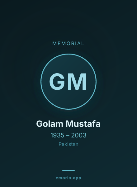 Memorial portrait of Golam Mustafa