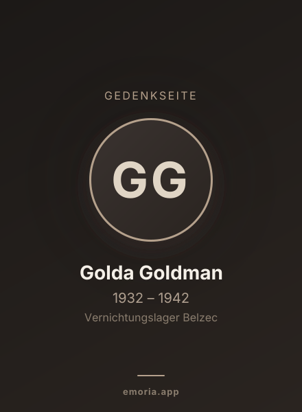 Gedenkportrait von Golda Goldman