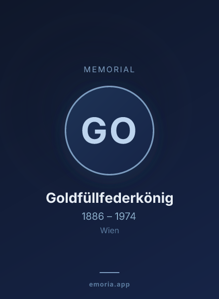 Memorial portrait of Goldfüllfederkönig