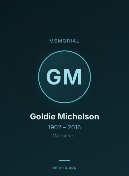 Memorial portrait of Goldie Michelson