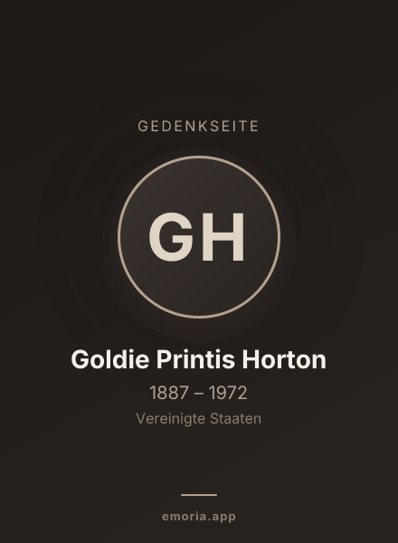 Gedenkportrait von Goldie Printis Horton