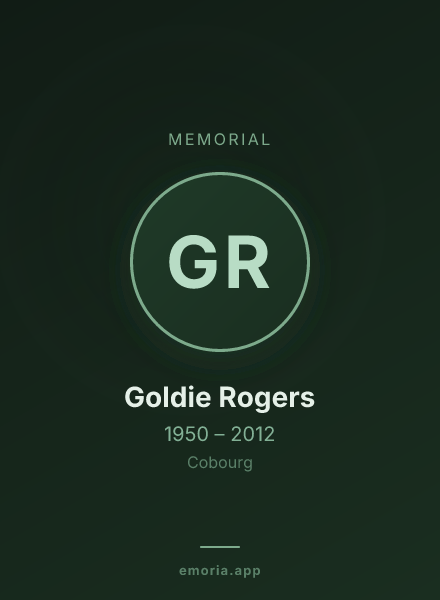 Memorial portrait of Goldie Rogers