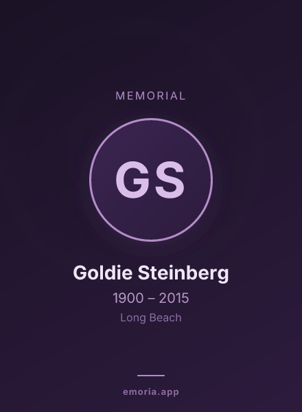 Memorial portrait of Goldie Steinberg
