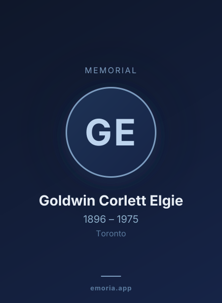 Memorial portrait of Goldwin Corlett Elgie