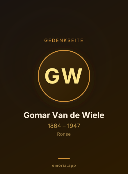 Gedenkportrait von Gomar Van de Wiele