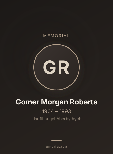 Memorial portrait of Gomer Morgan Roberts