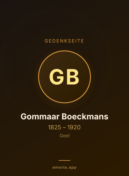 Gedenkportrait von Gommaar Boeckmans