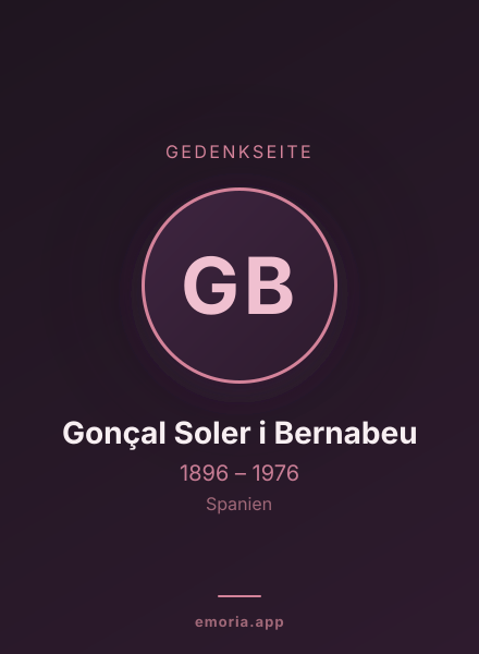 Gedenkportrait von Gonçal Soler i Bernabeu