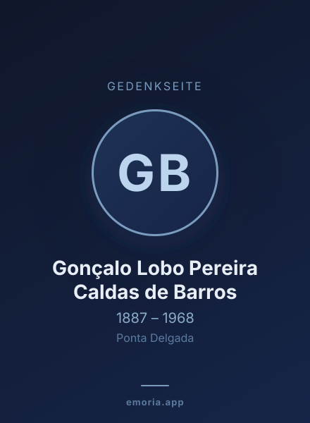 Gedenkportrait von Gonçalo Lobo Pereira Caldas de Barros