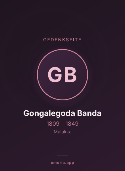 Gedenkportrait von Gongalegoda Banda