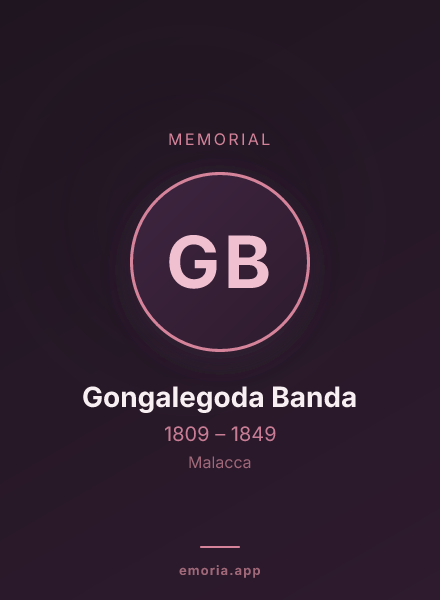 Memorial portrait of Gongalegoda Banda