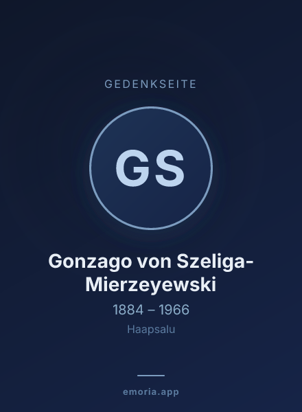 Gedenkportrait von Gonzago von Szeliga-Mierzeyewski