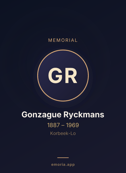 Memorial portrait of Gonzague Ryckmans