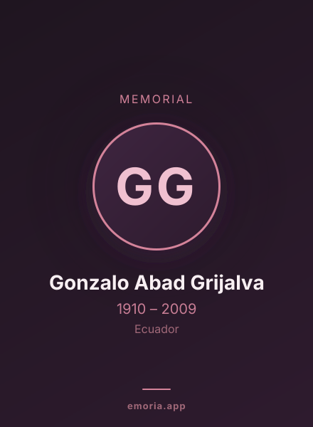 Memorial portrait of Gonzalo Abad Grijalva