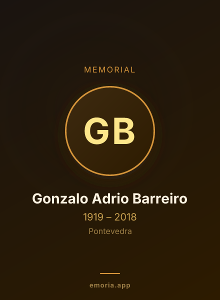 Memorial portrait of Gonzalo Adrio Barreiro