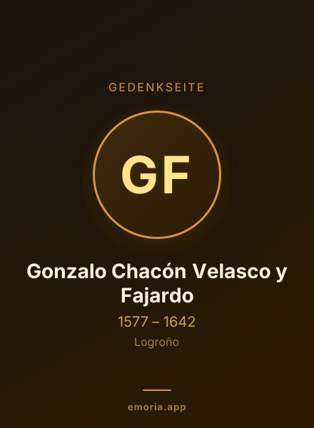 Gedenkportrait von Gonzalo Chacón Velasco y Fajardo