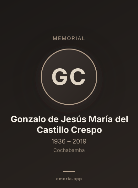 Memorial portrait of Gonzalo de Jesús María del Castillo Crespo