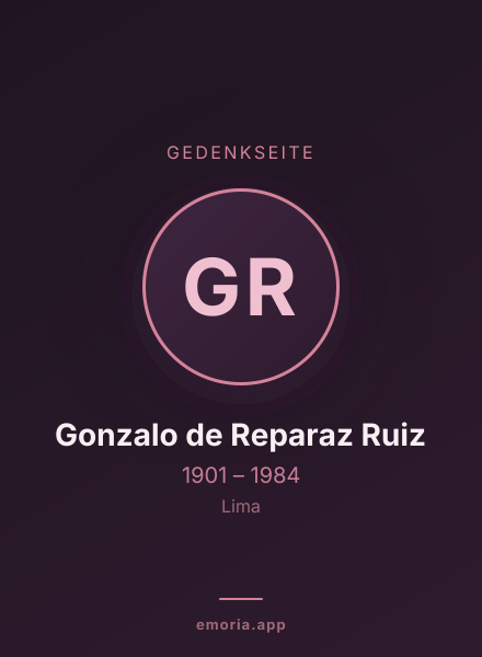 Gedenkportrait von Gonzalo de Reparaz Ruiz