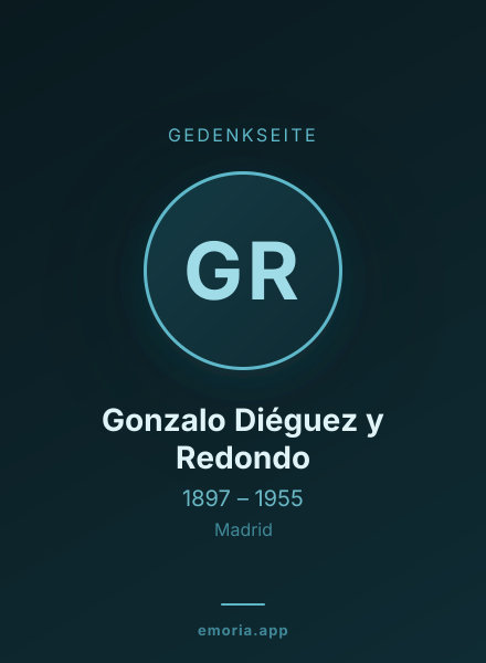Gedenkportrait von Gonzalo Diéguez y Redondo