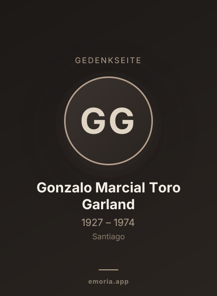 Gedenkportrait von Gonzalo Marcial Toro Garland