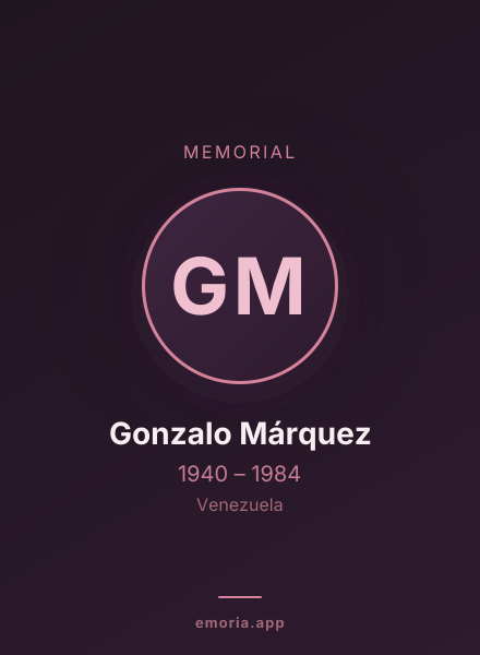 Memorial portrait of Gonzalo Márquez