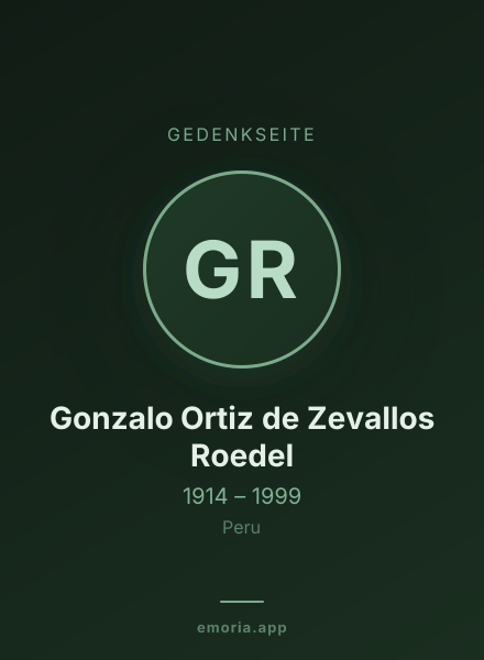 Gedenkportrait von Gonzalo Ortiz de Zevallos Roedel
