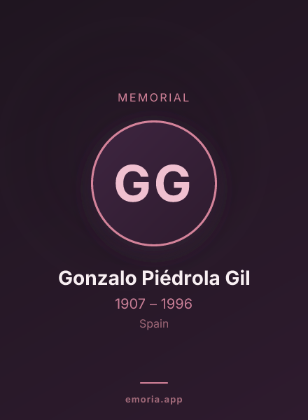 Memorial portrait of Gonzalo Piédrola Gil