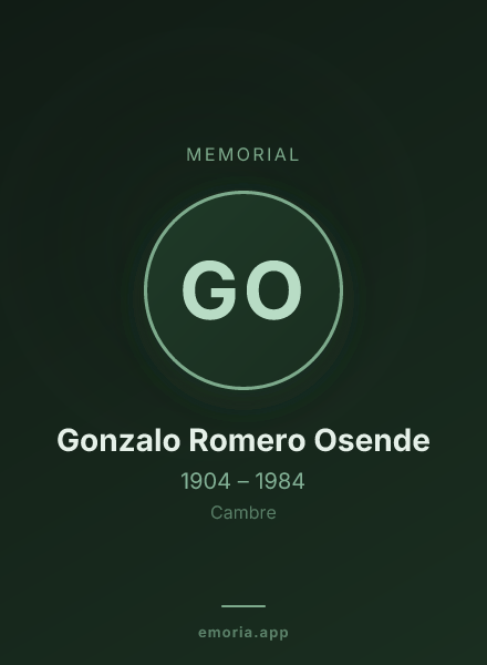 Memorial portrait of Gonzalo Romero Osende