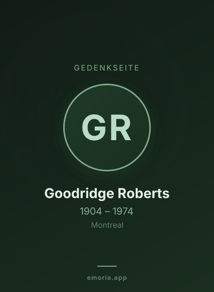 Gedenkportrait von Goodridge Roberts