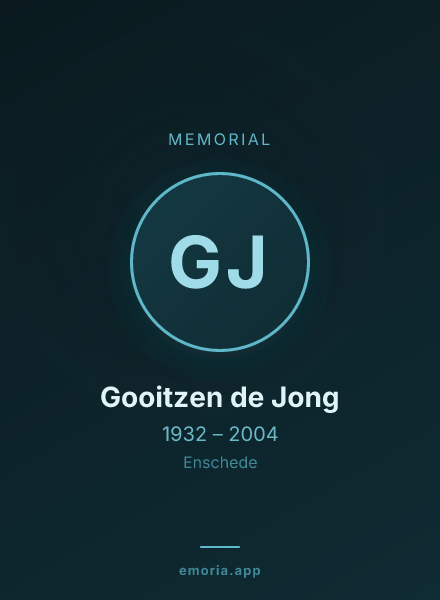 Memorial portrait of Gooitzen de Jong