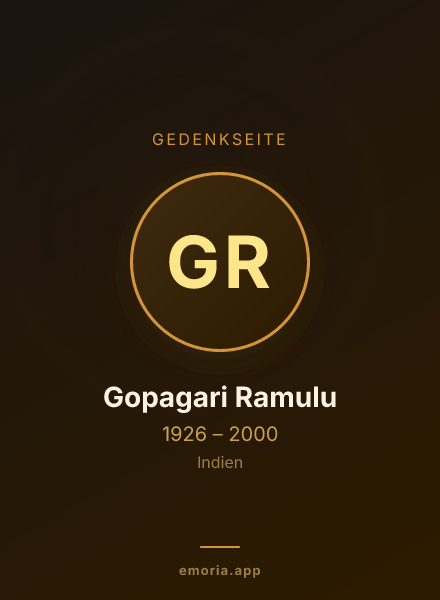 Gedenkportrait von Gopagari Ramulu