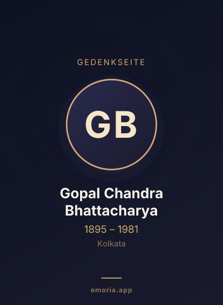 Gedenkportrait von Gopal Chandra Bhattacharya