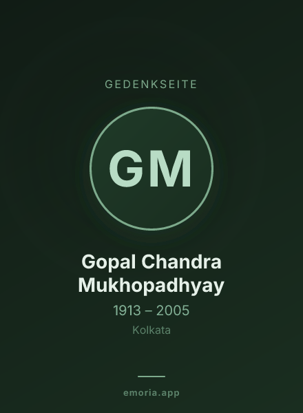 Gedenkportrait von Gopal Chandra Mukhopadhyay