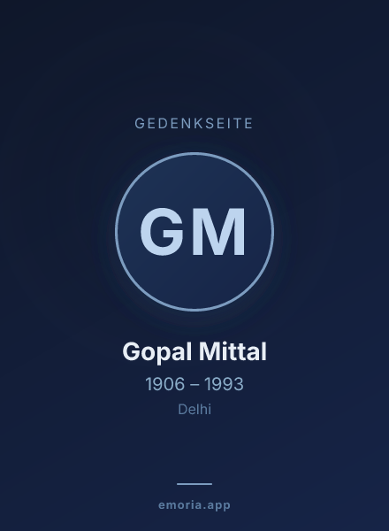 Gedenkportrait von Gopal Mittal