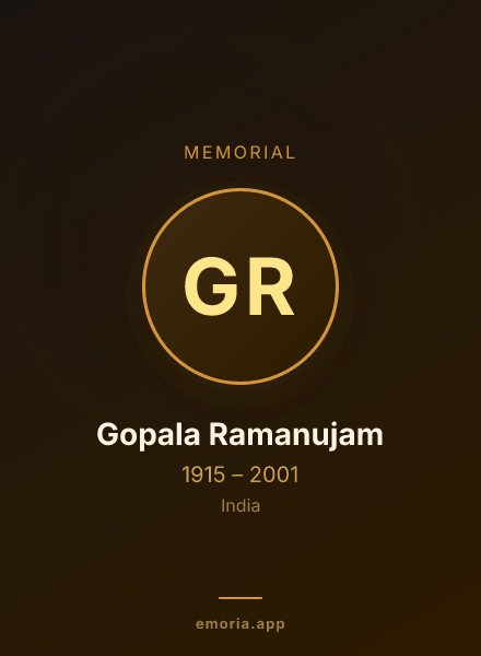 Memorial portrait of Gopala Ramanujam