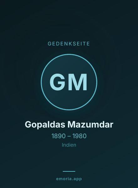 Gedenkportrait von Gopaldas Mazumdar