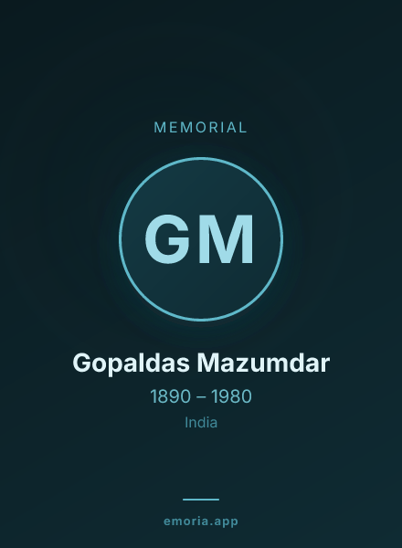 Memorial portrait of Gopaldas Mazumdar