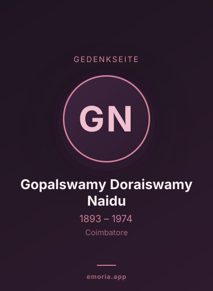 Gedenkportrait von Gopalswamy Doraiswamy Naidu