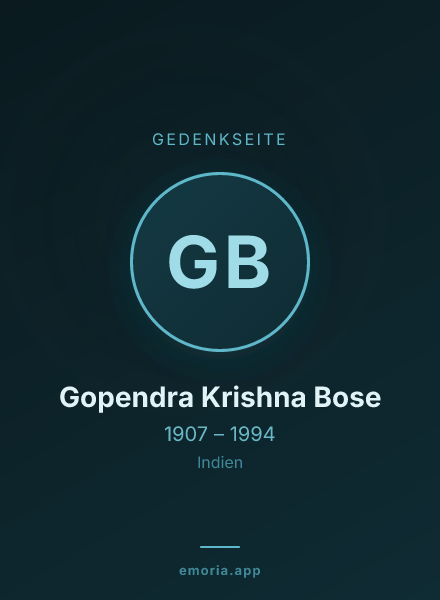 Gedenkportrait von Gopendra Krishna Bose