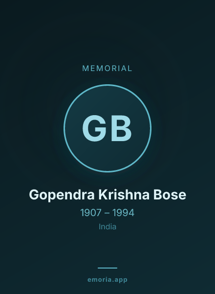Memorial portrait of Gopendra Krishna Bose
