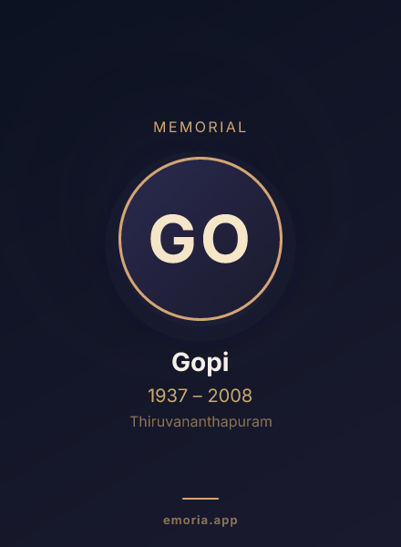 Memorial portrait of Gopi