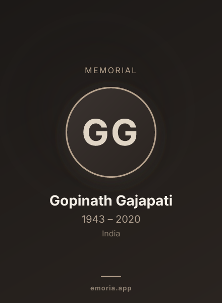 Memorial portrait of Gopinath Gajapati