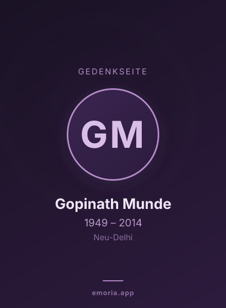 Gedenkportrait von Gopinath Munde