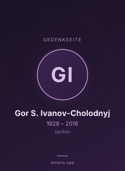 Gedenkportrait von Gor S. Ivanov-Cholodnyj