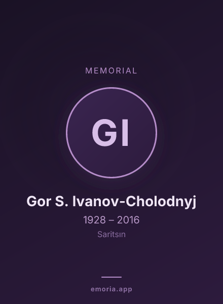 Memorial portrait of Gor S. Ivanov-Cholodnyj