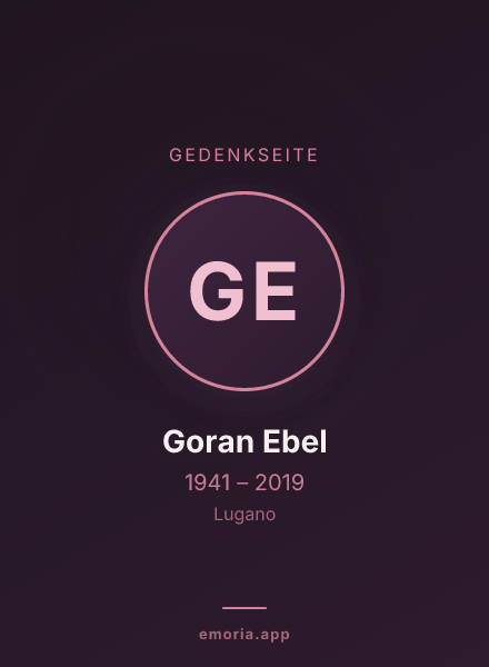 Gedenkportrait von Goran Ebel