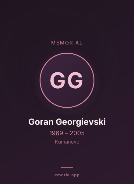 Memorial portrait of Goran Georgievski