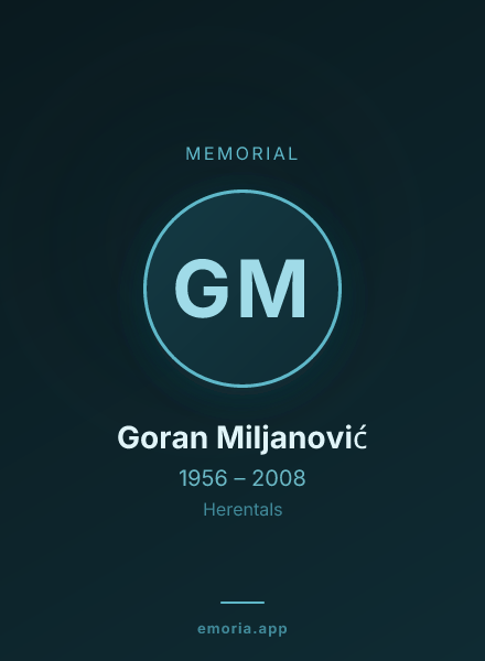 Memorial portrait of Goran Miljanović